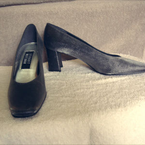 Stuart Weitzman Charcoal Gray Sparkly Fabric Pumps